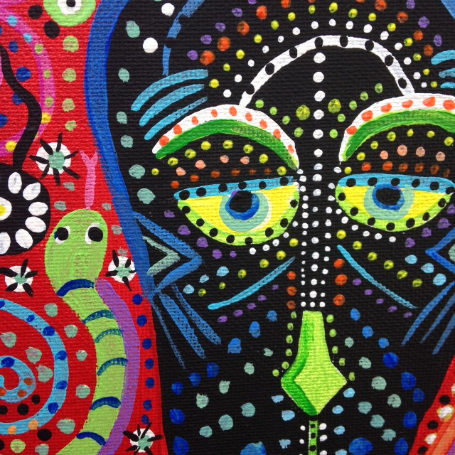 Close-Up 1 Tree Man- Tribute to Pacita Abad Linda Cleary 2014 Acrylic on Canvas