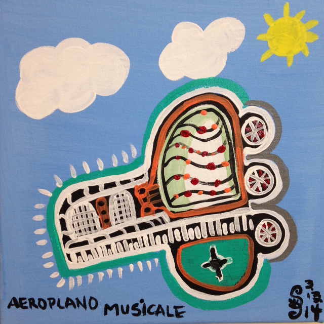Aeroplano Musicale- Tribute to Tarcisio Merati Linda Cleary 2014 Acrylic on Canvas