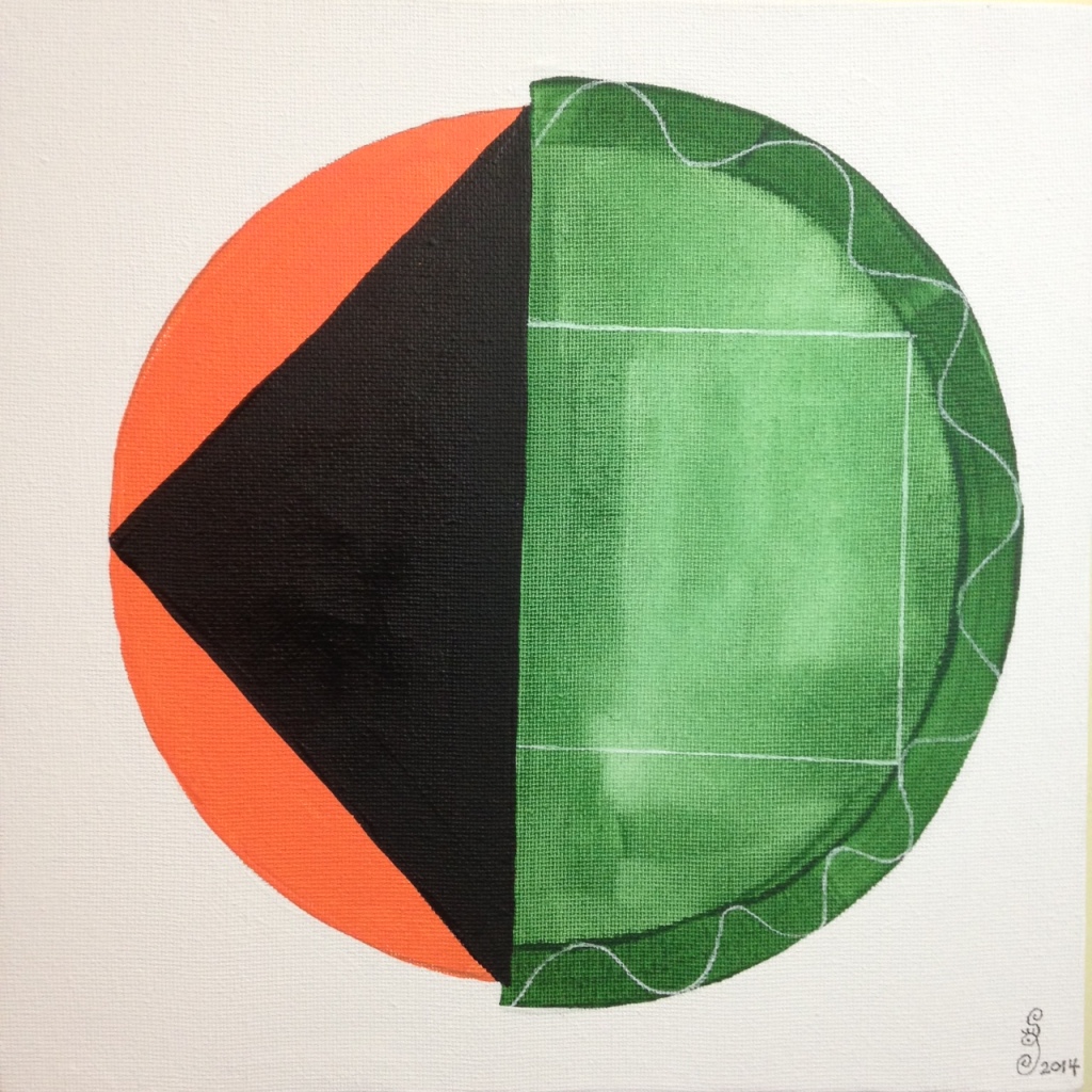 Split Circle- Tribute to Robert Mangold Linda Cleary 2014 Acrylic on Canvas