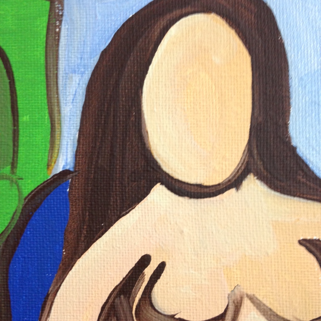 Close-Up 2 Seated Nude- Tribute to Robert De Niro Sr.  Linda Cleary 2014 Acrylic on Canvas