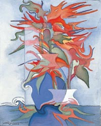 Bird of Paradise in Abstract Mouth-painted by Dennis Francesconi