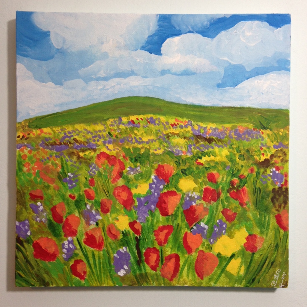Field of Poppies- Tribute to Claude Monet Linda Cleary 2014 Acrylic on Canvas