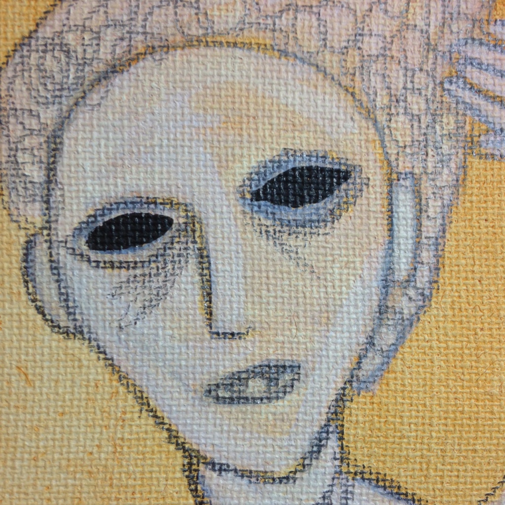 Close-Up 1 Sadness Strikes Again- Tribute to Heinrich Anton Müller Linda Cleary 2014 Acrylic, chalk and pencil on canvas