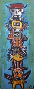 "Dead Cowboy Totem" by New Mexico flea market artist Kelly Moore